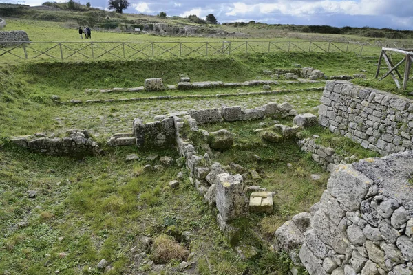 Italia Sicilia Palazzolo Acreide Provincia Siracusa Ruinas Griegas Del Anfiteatro — Foto de Stock