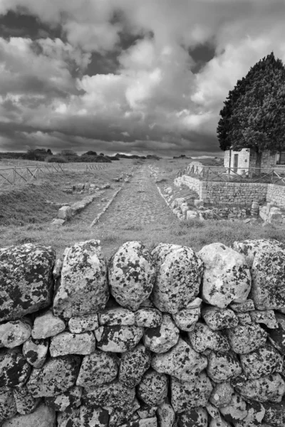 Itália Sicília Palazzolo Acreide Província Siracusa Ruínas Anfiteatro Grego — Fotografia de Stock