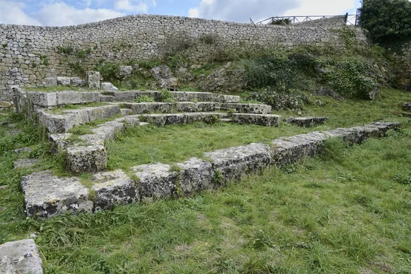 Italien Sizilien Palazzolo Acreide Provinz Syrakus Griechische Amphitheater Ruinen — Stockfoto