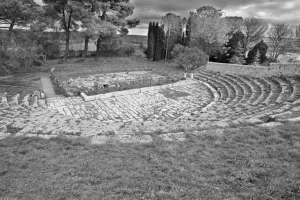 意大利 西西里 Palazzolo Acreide 锡拉丘兹省 希腊圆形剧场废墟 — 图库照片