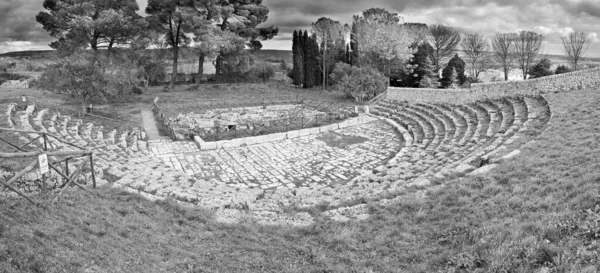 Italie Sicile Palazzolo Acreide Province Syracuse Ruines Amphithéâtre Grec — Photo