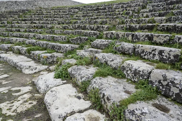 Itália Sicília Palazzolo Acreide Província Siracusa Ruínas Anfiteatro Grego — Fotografia de Stock