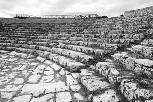 Italië Sicilië Palazzolo Acreide Provincie Syracuse Griekse Amfitheater Ruïnes — Stockfoto