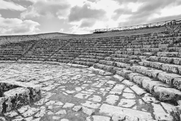 Ιταλία Σικελία Palazzolo Acreide Επαρχία Συρακουσών Ερείπια Ελληνικού Αμφιθεάτρου — Φωτογραφία Αρχείου