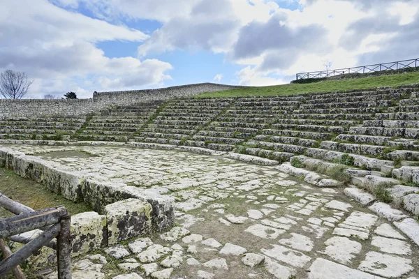 Włochy Sycylia Palazzolo Acreide Prowincja Syracuse Ruiny Amfiteatru Greckiego — Zdjęcie stockowe