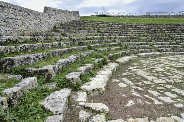 Italië Sicilië Palazzolo Acreide Provincie Syracuse Griekse Amfitheater Ruïnes — Stockfoto