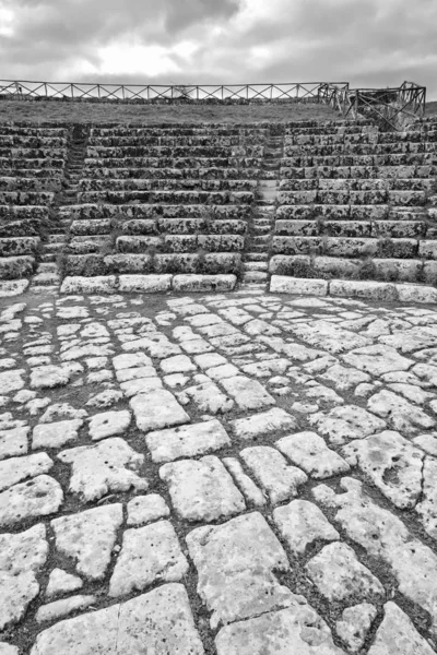 Italy Sicily Palazzolo Acreide Syracuse Province Greek Amphitheater Ruins Royalty Free Stock Images