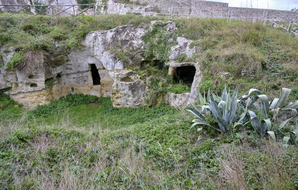 Itália Sicília Palazzolo Acreide Província Siracusa Ruínas Anfiteatro Grego Vista — Fotografia de Stock