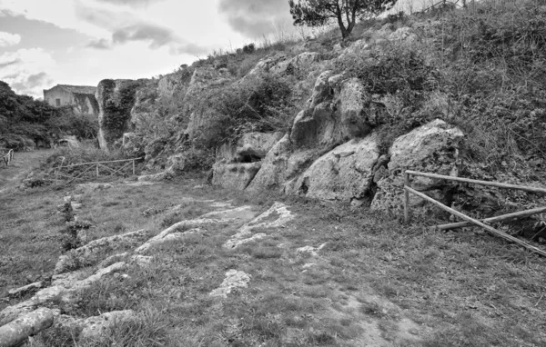 Italia Sicilia Palazzolo Acreide Provincia Siracusa Ruinas Griegas Del Anfiteatro — Foto de Stock