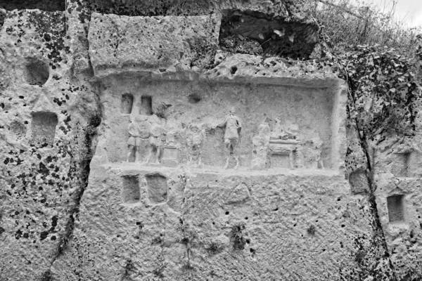 Italie Sicile Palazzolo Acreide Province Syracuse Ruines Amphithéâtre Grec Sculpture — Photo