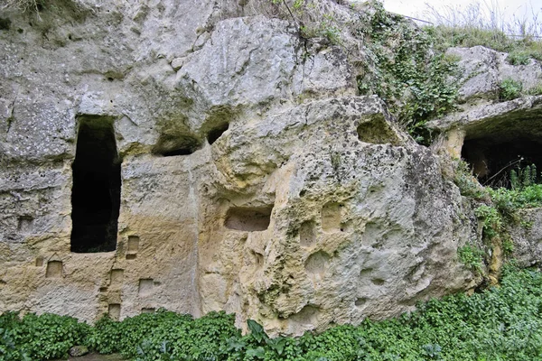 Itália Sicília Palazzolo Acreide Província Siracusa Ruínas Anfiteatro Grego Vista — Fotografia de Stock