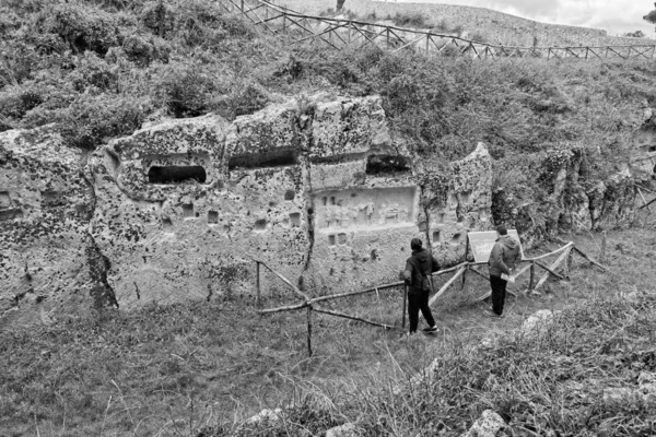 Italia Sicilia Palazzolo Acreide Provincia Siracusa Ruinas Griegas Del Anfiteatro — Foto de Stock