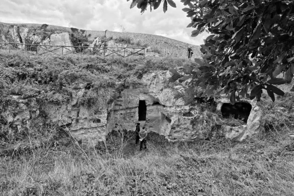 Italia Sicilia Palazzolo Acreide Provincia Siracusa Ruinas Griegas Del Anfiteatro — Foto de Stock