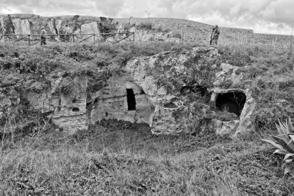 Italia Sicilia Palazzolo Acreide Provincia Siracusa Ruinas Griegas Del Anfiteatro — Foto de Stock