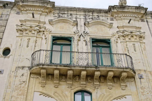 Italie Sicile Palazzolo Acreide Province Syracuse Façade Palais Liberty Balcon — Photo