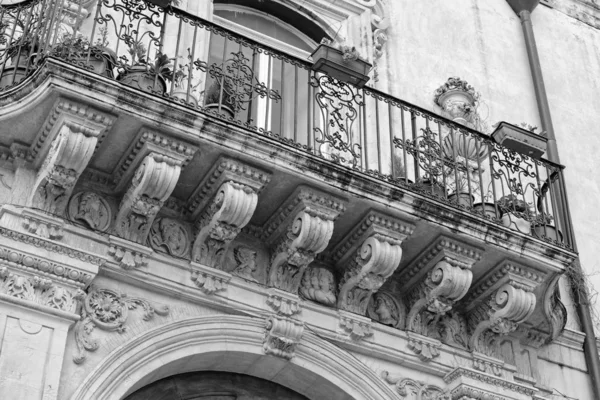 Italy Sicily Palazzolo Acreide Syracuse Province Liberty Palace Facade Balcony — Stock Photo, Image