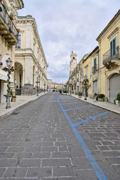 Italië Sicilië Palazzolo Acreide Provincie Syracuse December 2019 Liberty Palaces — Stockfoto