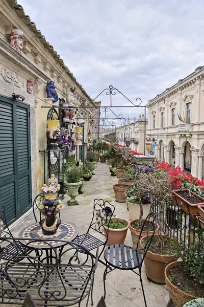 Talya Sicilya Palazzolo Acreide Syracuse Eyaleti Kasabanın Merkez Caddesindeki Bir — Stok fotoğraf