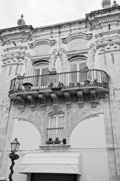 Італія Сицилія Палаццоло Акреїд Провінція Сірак Фасад Балкон Юдики Xviii — стокове фото