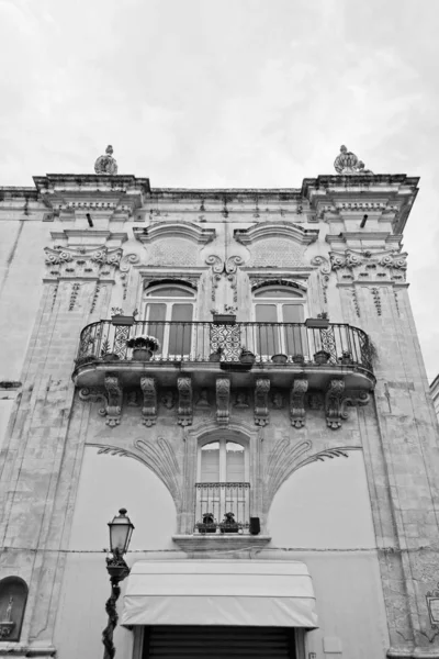 Italia Sicilia Palazzolo Acreide Siracusa Palazzo Judica Facciata Liberty Balcone — Foto Stock