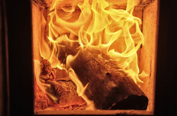 Shapes Fire Firewood Burning Stove — Stock Photo, Image