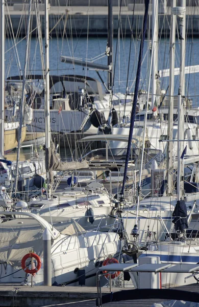 Italien Sizilien Mittelmeer Yachthafen Von Ragusa Januar 2020 Segelboote Hafen — Stockfoto