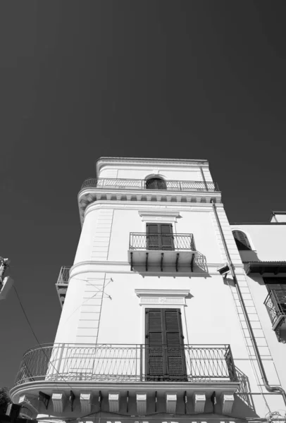 Italy Sicily Licata Agrigento Province Liberty Palace Facade Balconies Downtown — Stock Photo, Image