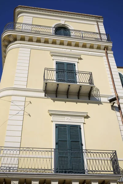 Italy Sicily Licata Agrigento Province Liberty Palace Facade Balconies Downtown — Stock Photo, Image