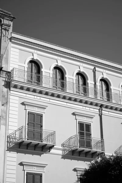 Italy Sicily Licata Agrigento Province Liberty Palace Facade Balconies Downtown — Stock Photo, Image