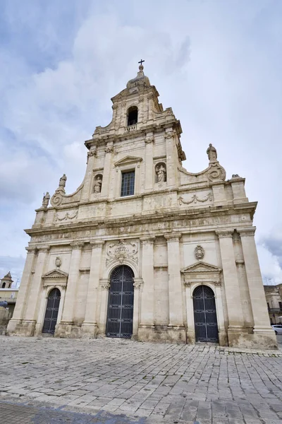 Italia Sicilia Comiso Provincia Ragusa Vista Fachada Iglesia Santa Maria — Foto de Stock