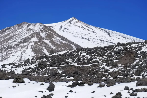 Italia Sicilia Vista Del Volcán Etna Con Nieve —  Fotos de Stock