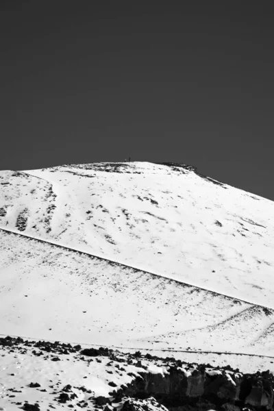 Italia Sicilia Provincia Catania Gente Volcán Etna Con Nieve —  Fotos de Stock