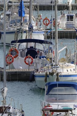 Italy, Sicily, Mediterranean sea, Marina di Ragusa (Ragusa Province); 4 February 2020, sailing boats in the port - EDITORIAL