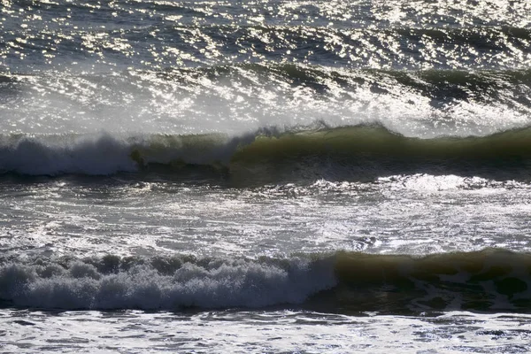 Italy Sicily Channel Rough Mediterranean Sea Winter — Stock Photo, Image