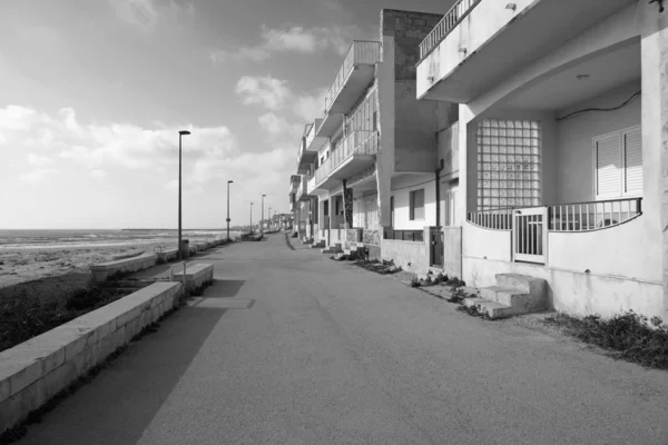 Italien Sizilien Mittelmeer Donnalucata Provinz Ragusa Alte Häuser Meer — Stockfoto