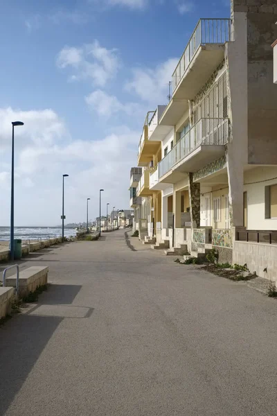 Itália Sicília Mar Mediterrâneo Donnalucata Província Ragusa Casas Antigas Beira — Fotografia de Stock