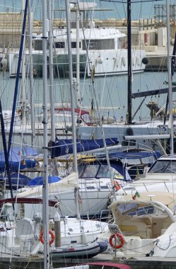 Italy, Sicily, Mediterranean sea, Marina di Ragusa (Ragusa Province); 14 February 2020, luxury yachts in the port - EDITORIAL