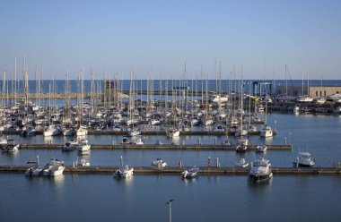 Italy, Sicily, Mediterranean sea, Marina di Ragusa (Ragusa Province); 15 February 2020, motor boats and luxury yachts in the port - EDITORIAL
