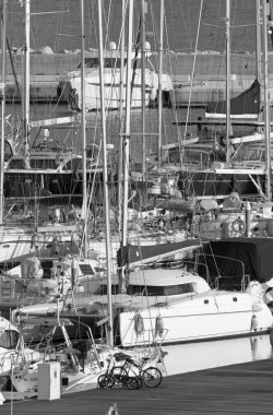Italy, Sicily, Mediterranean sea, Marina di Ragusa (Ragusa Province); 17 February 2020, luxury yachts in the port - EDITORIAL
