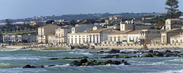 Italien Sizilien Mittelmeer Donnalucata Provinz Ragusa Alte Häuser Meer — Stockfoto