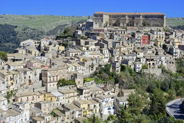 Olaszország Szicília Ragusa Ibla Panorámás Kilátás Barokk Városra — Stock Fotó