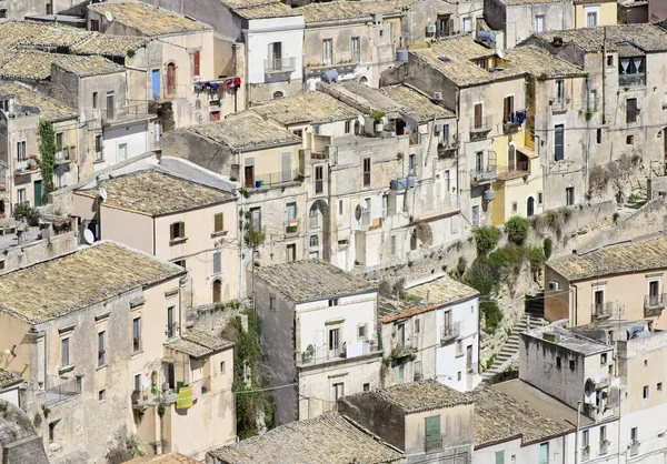Włochy Sycylia Ragusa Ibla Stare Kamienne Domy Barokowego Miasta — Zdjęcie stockowe