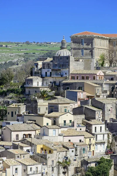 Itálie Sicílie Ragusa Ibla Pohled Barokní Město — Stock fotografie