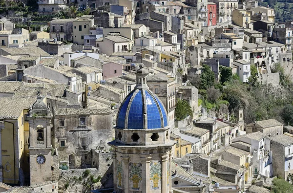 Itálie Sicílie Ragusa Ibla Panoramatický Výhled Barokní Město — Stock fotografie