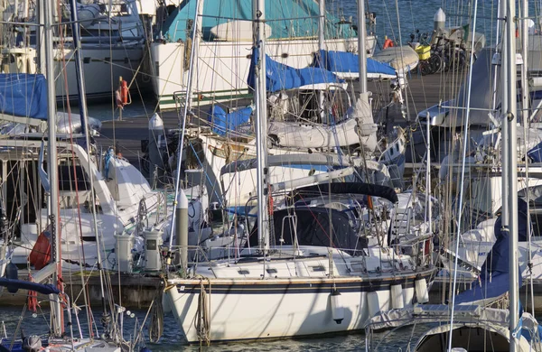 Talya Sicilya Akdeniz Marina Ragusa Ragusa Eyaleti Mart 2020 Limanda — Stok fotoğraf