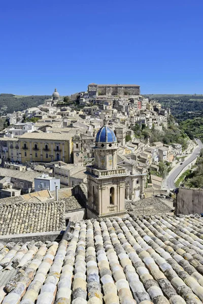 Itálie Sicílie Ragusa Ibla Panoramatický Výhled Barokní Město — Stock fotografie