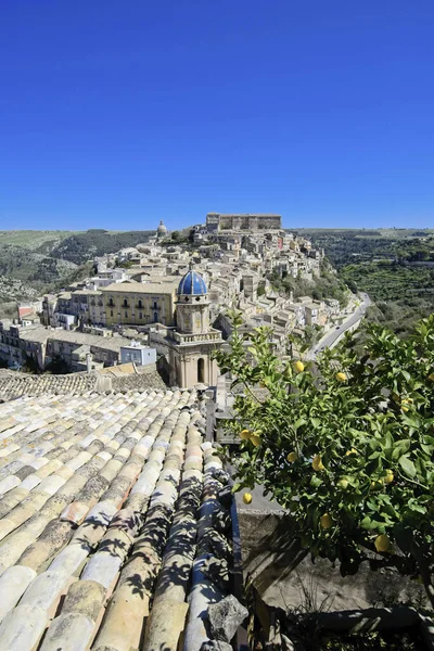 Italy Sicily Ragusa Ibla Panoramic View Baroque Town — Stock Photo, Image