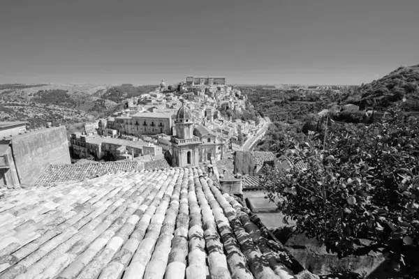 Italia Sisilia Ragusa Ibla Panoraamanäköala Barokkikaupunkiin — kuvapankkivalokuva