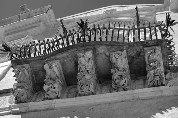 Italy Sicily Ragusa Ibla Baroque Building Facade Balcony — Stock Photo, Image