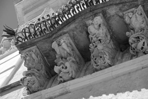 Italie Sicile Raguse Ibla Façade Bâtiment Baroque Balcon — Photo